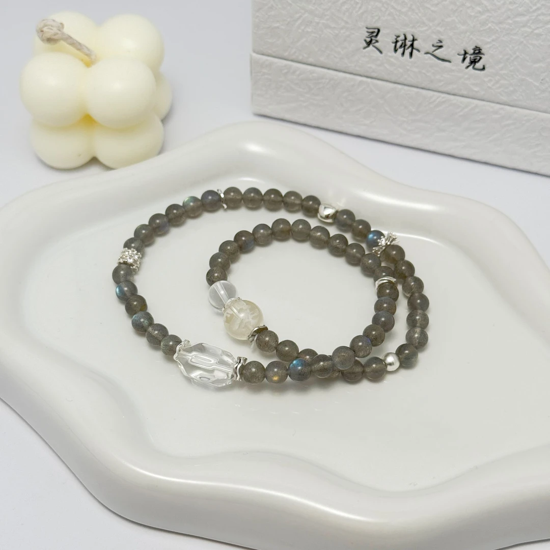 【夜海浮光】灵琳之境 灰月光+白水晶+雪花幽灵 多样性发其一