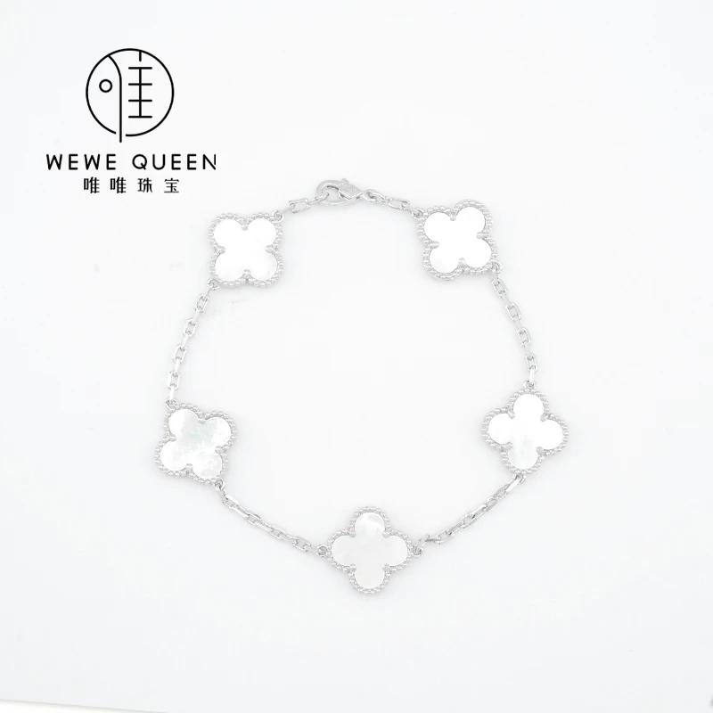 铜合金贝壳手链 WEWE/唯唯 经典耐看精致四叶草手链 ww24s0170