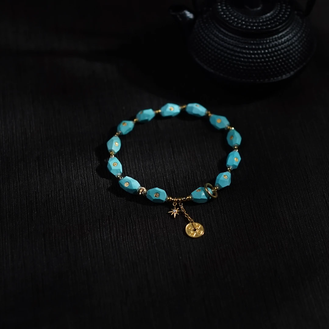 【佩洁】绿松*手串*18k金镶嵌（备注手围）