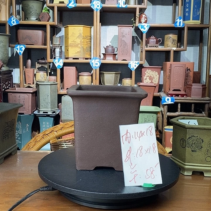 紫砂花盆紫泥四方盆