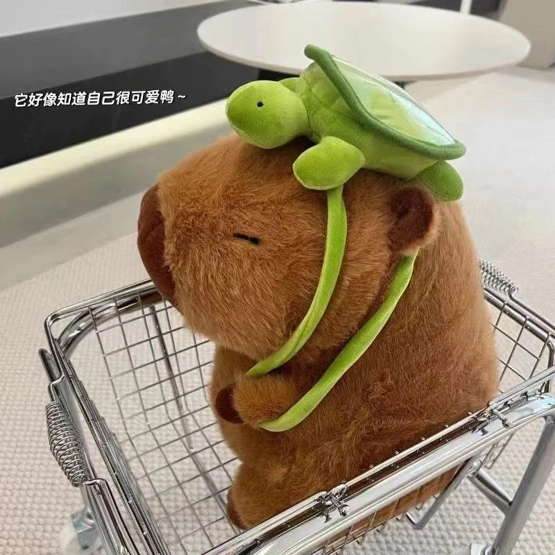 （110CM带乌龟）可爱卡皮巴拉毛绒玩具超大号公仔睡觉抱枕水豚玩偶