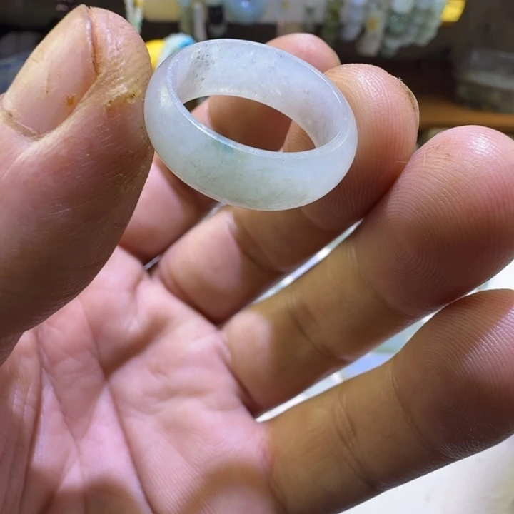 天然缅甸翡翠戒圈卡17.6.圈口