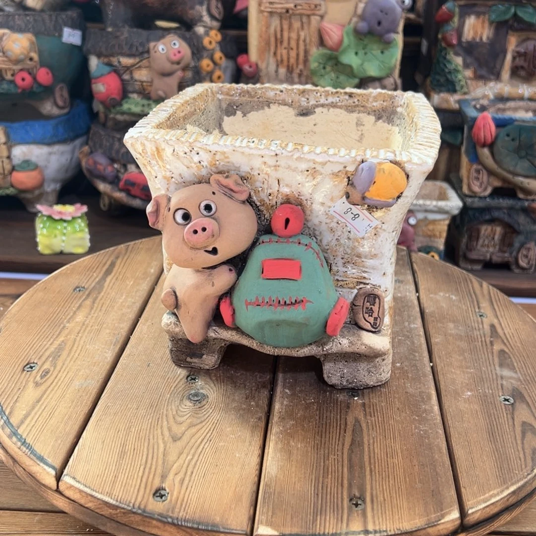 红陶嘻哈多肉花盆