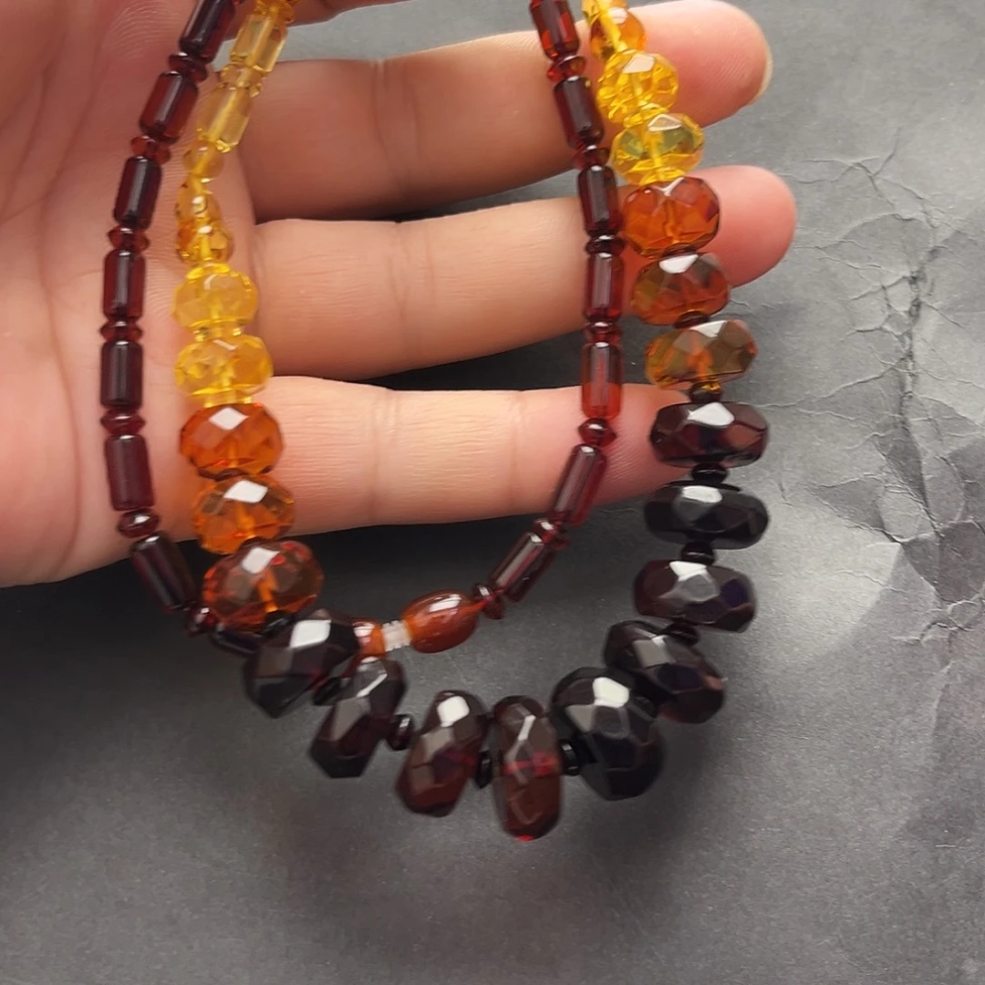 琥珀未镶嵌裸石项链