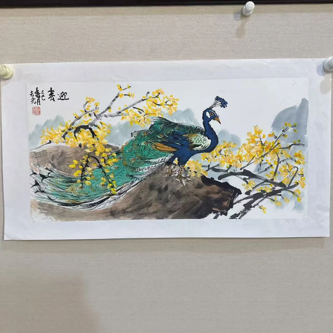 冯志光国画作品2平尺迎春