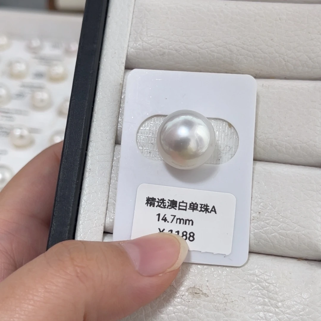 未镶嵌澳白单珠14-15m m海水珍珠