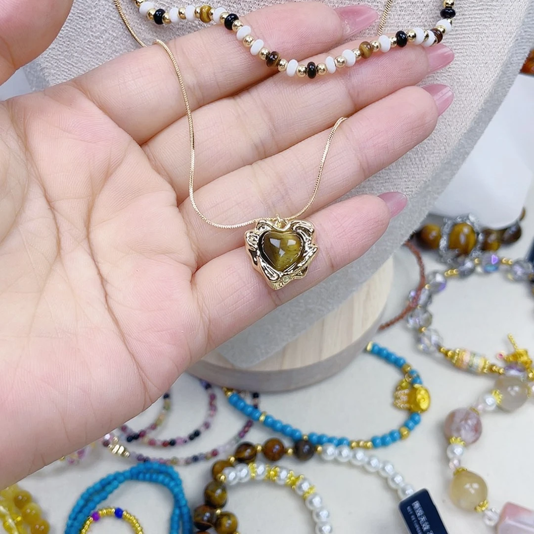 手饰针钠钙石银S925镀金镶嵌