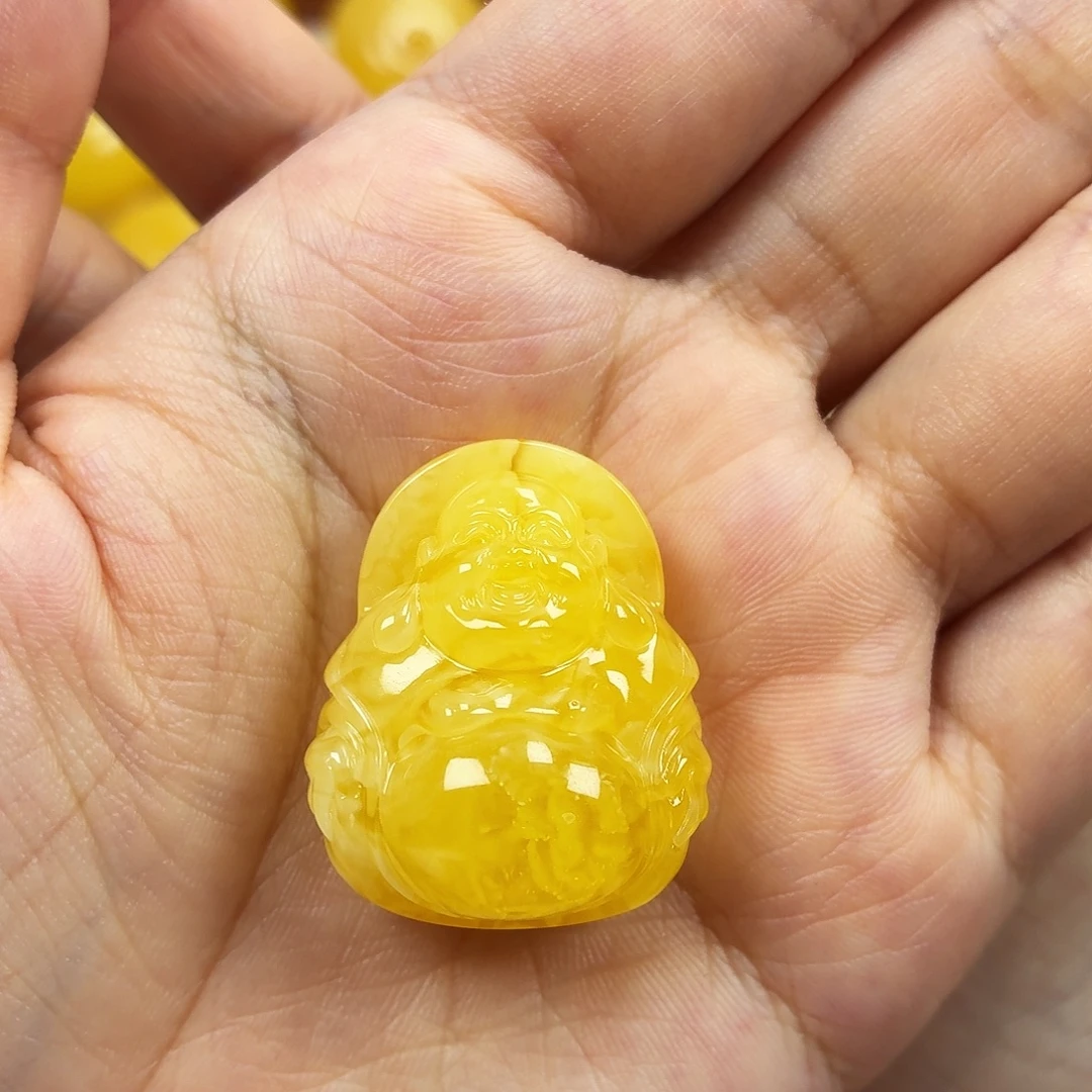 蜜蜡颈饰未镶嵌焦皮浓蜡妖花佛公