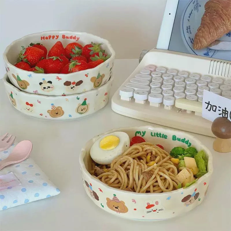 高颜值可爱奶油色哑光手捏陶瓷深盘意面盘沙拉早餐盘