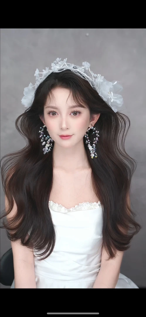 合金婚庆饰品 新款手工花新娘白纱头纱M44