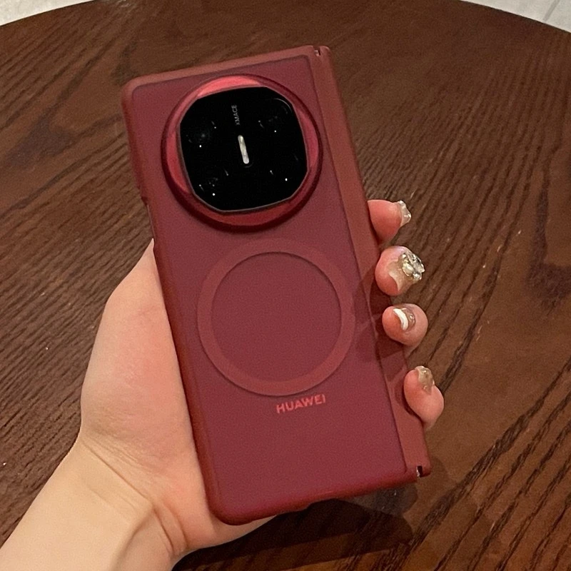 仿x6镜头设计适用华为matex5中轴手机壳磁吸mate x3磨砂半透明x5