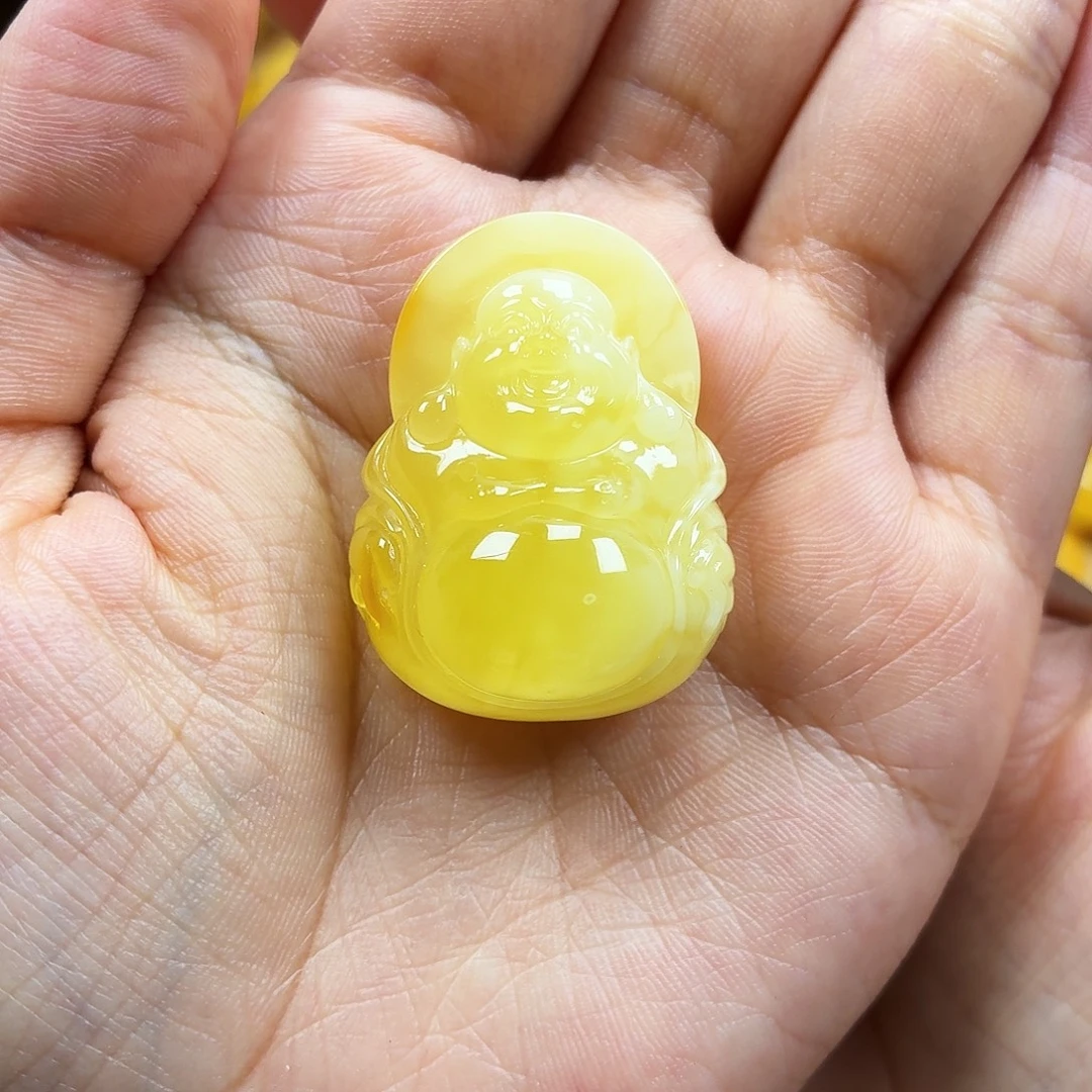 蜜蜡未镶嵌颈饰焦皮浓蜡妖花佛公