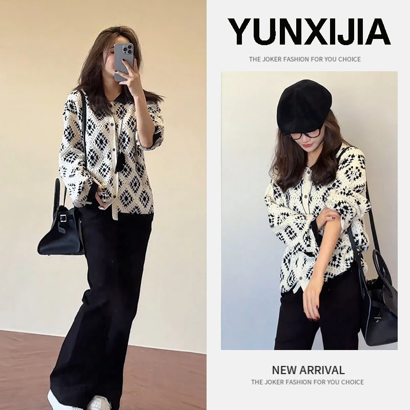 2025秋季新款时尚慵懒风气质宽松法式设计感外套裤子两件套