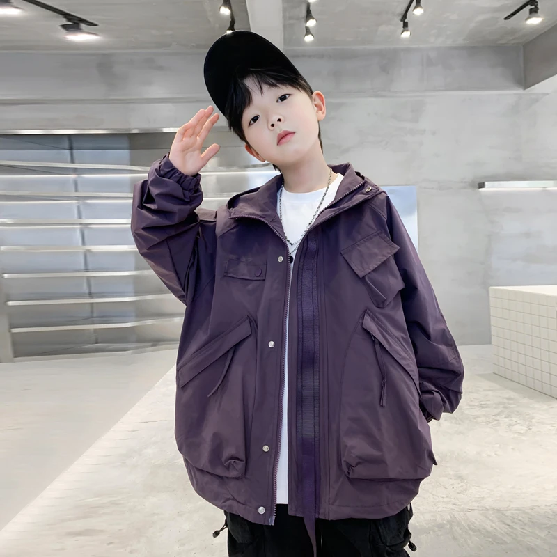 儿童装男童外套春秋款2025新款春季中大童帅气衣服风衣春装男孩