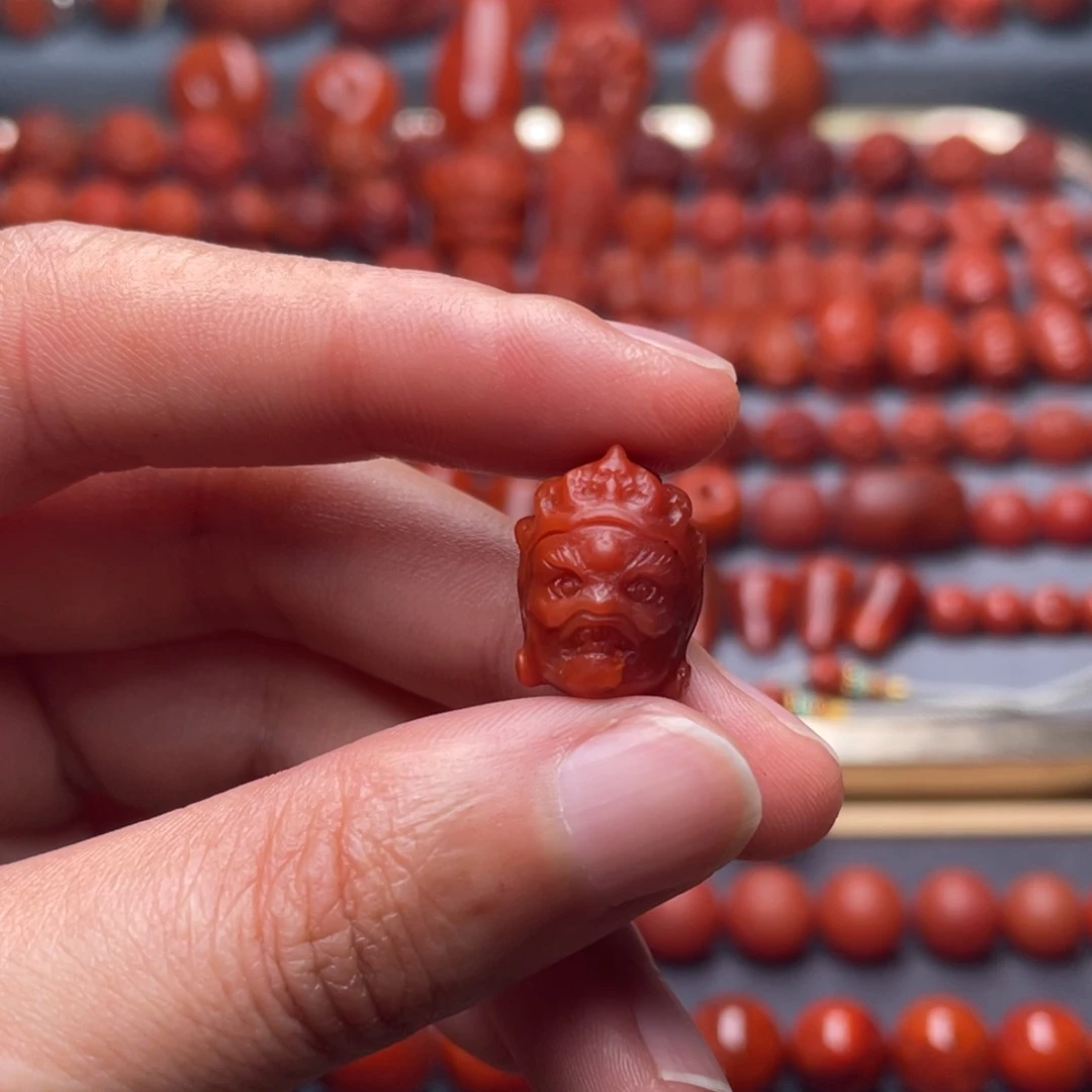 未镶嵌其他南红玛瑙W12瓦西玫红双色大黑天配饰柔光