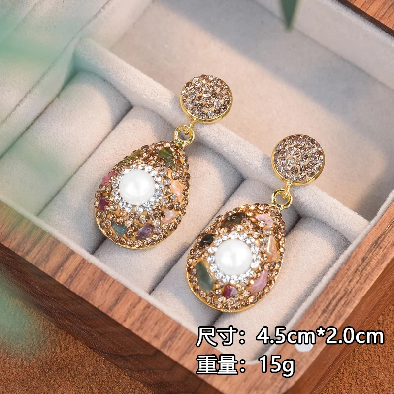 铜合金耳饰 手工气质轻奢时尚复古法式优雅宫廷风耳环5606-1