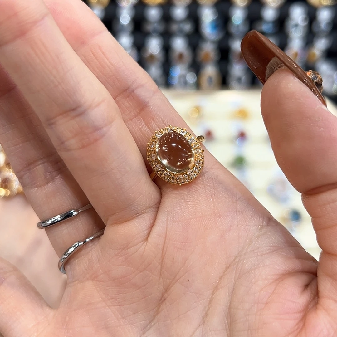 水晶金色拖不保色介意慎拍银托不掉色银S925镶嵌N****＠