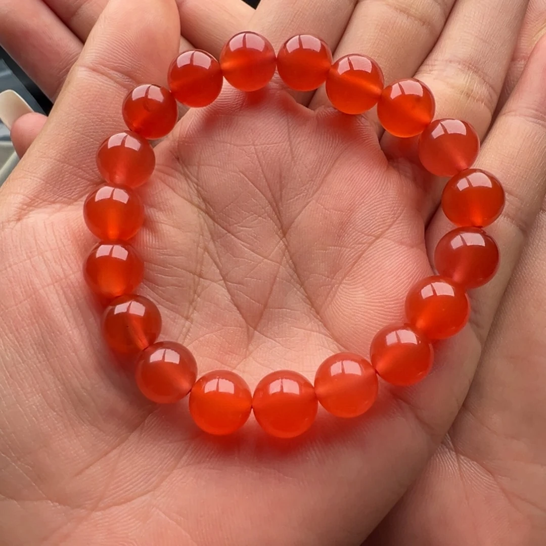南红玛瑙未镶嵌圆珠单圈9+