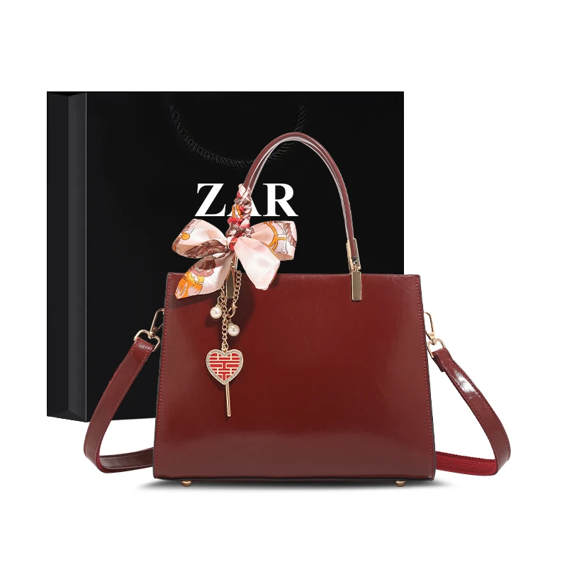 ZAR&RUILR/查瑞娜新娘结婚手提包包女轻奢大容量油蜡皮高级感婚包