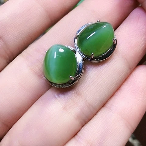 和田玉银S925镶嵌挂件