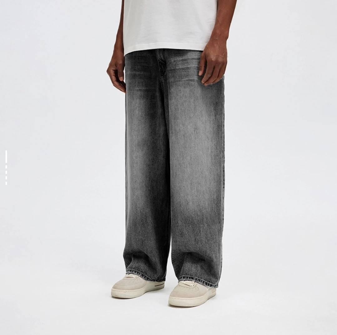 K02(ST)-52303-BON基础阔腿水洗直筒牛仔裤