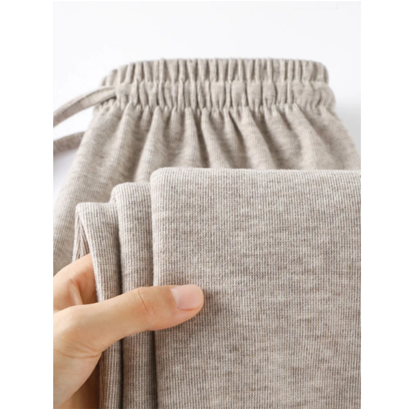 燕麦色糯米裤女春秋冬2025新款软糯垂感休闲直筒小个子窄版阔腿裤
