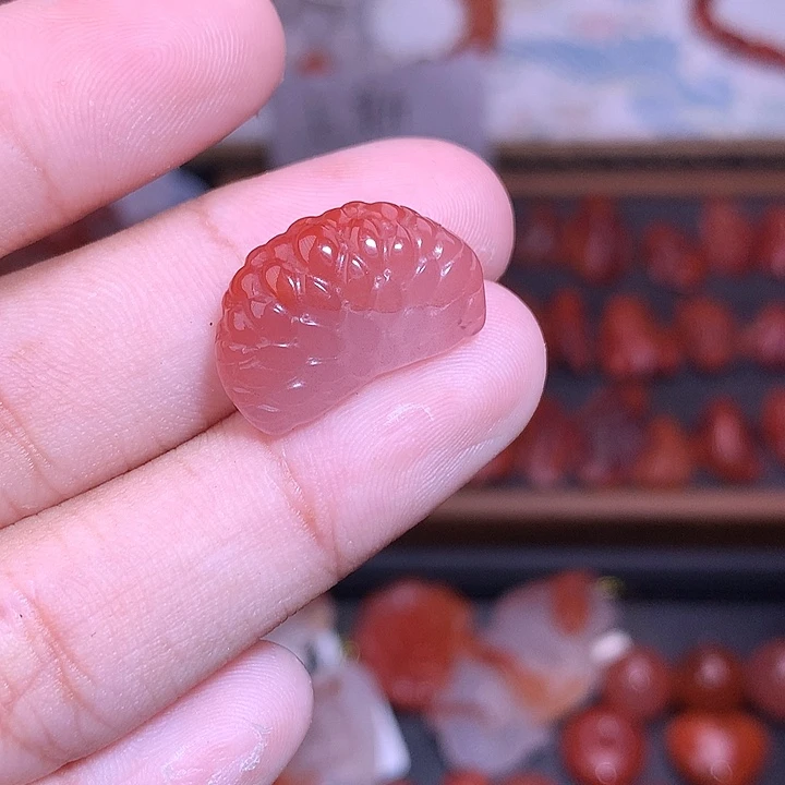 南红玛瑙未镶嵌珠宝半成品橘子