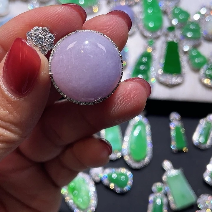 翡翠银S925镶嵌颈饰