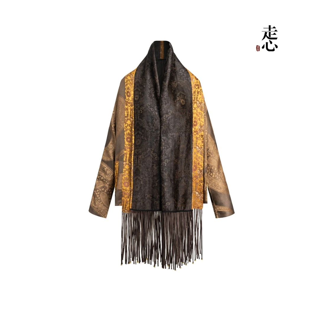 【香云走心】凤凰咖腰果宋锦外披25Z100M