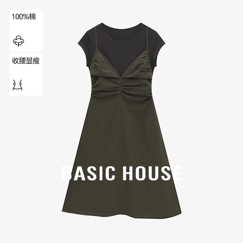 Basic House/百家好夏季纯欲慵懒风女装知性风女长裙-B0625B5EXV2