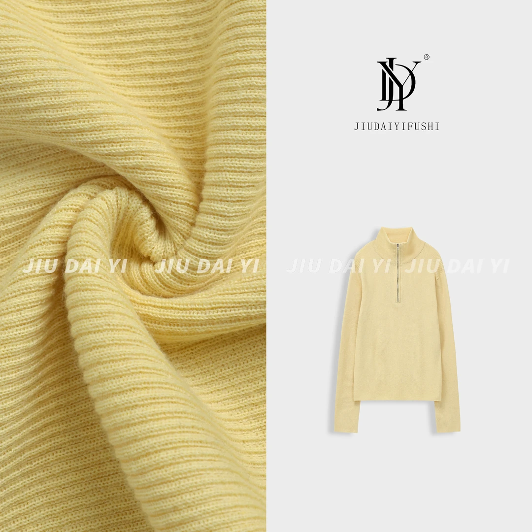 玖黛衣冬季半高领拉链纯色毛衣XSP45113