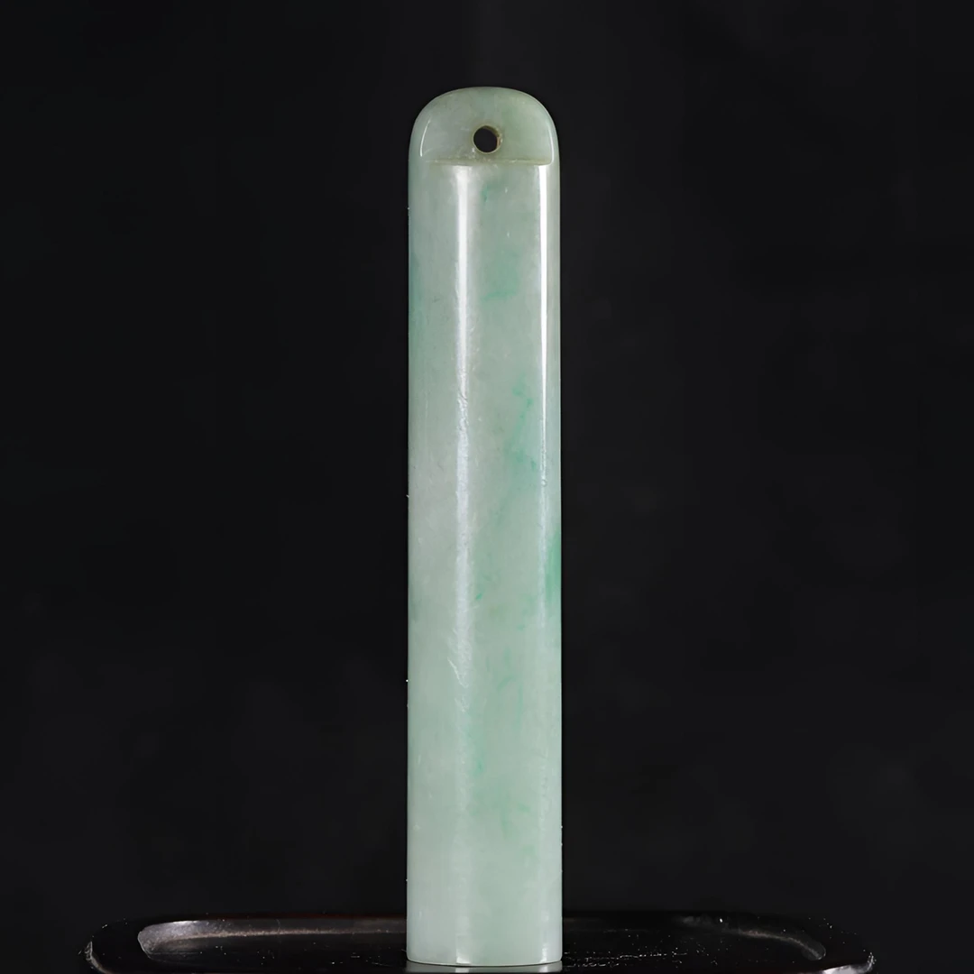 清  翡翠《翎管》挂件，老翠，老翡翠，老物件，顶戴花翎。