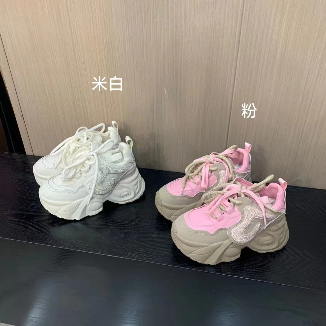 DACPAN- 厚底拼色烫钻老爹鞋 跟高8  2025/盼·PPX 6-93