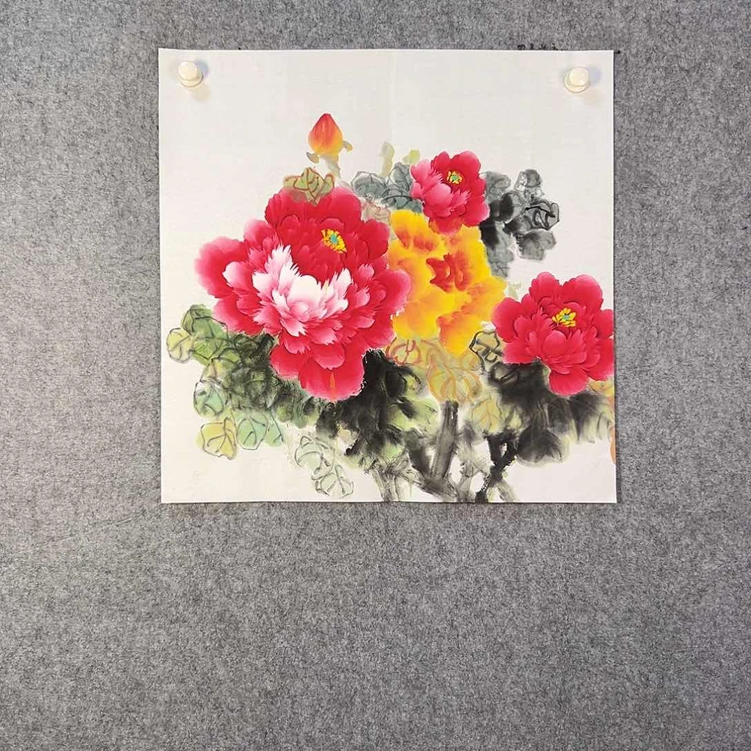 国画609 牡丹之歌中写有两位诗人和他