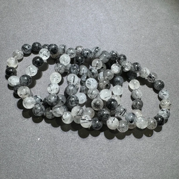 【黑胖珠宝】 H0142黑发晶手串 多样性发其一