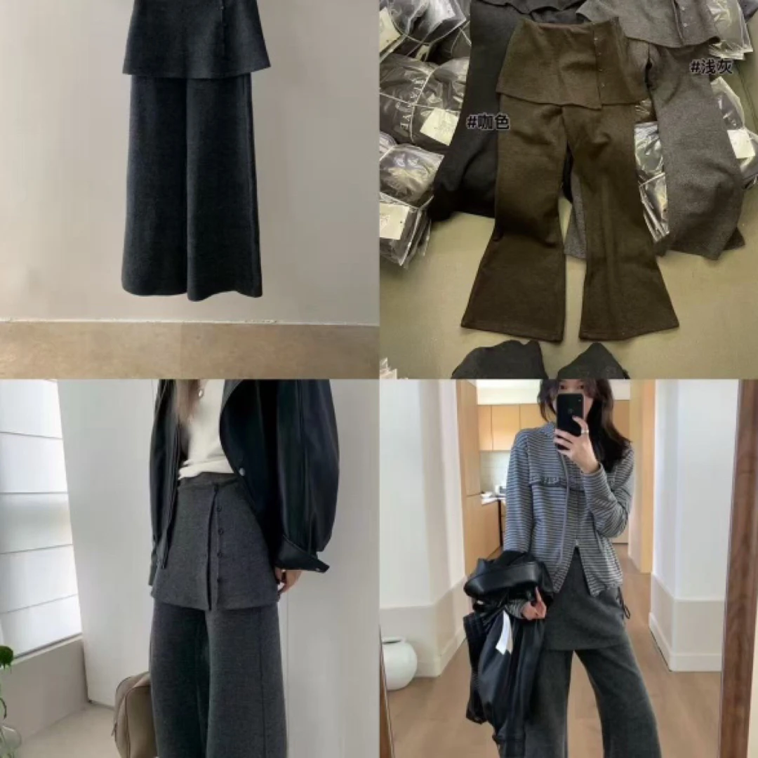 秋季新款百搭显瘦休闲屁帘裤宽松阔腿设计