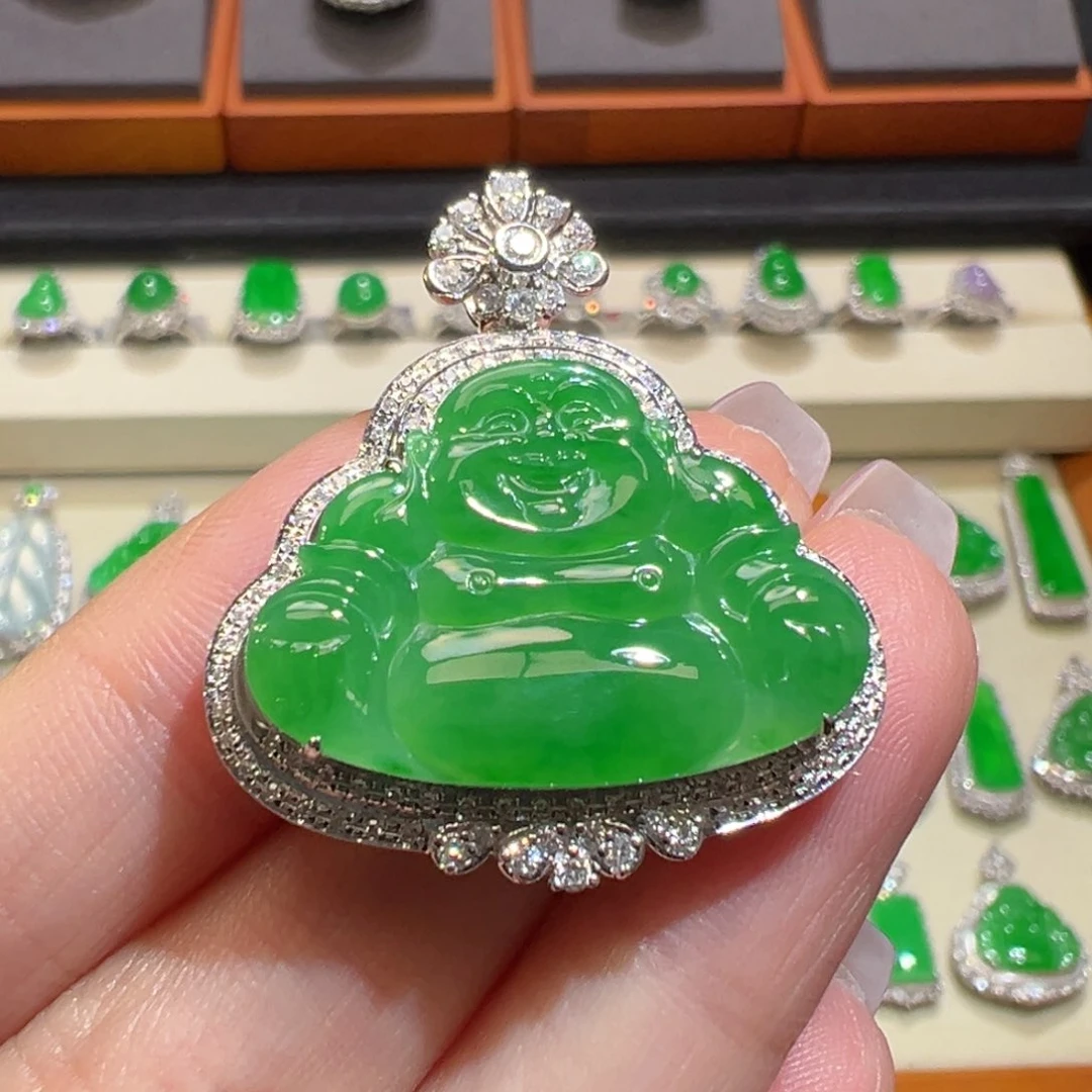 翡翠颈饰18K金镶嵌收到货48小时鉴赏期