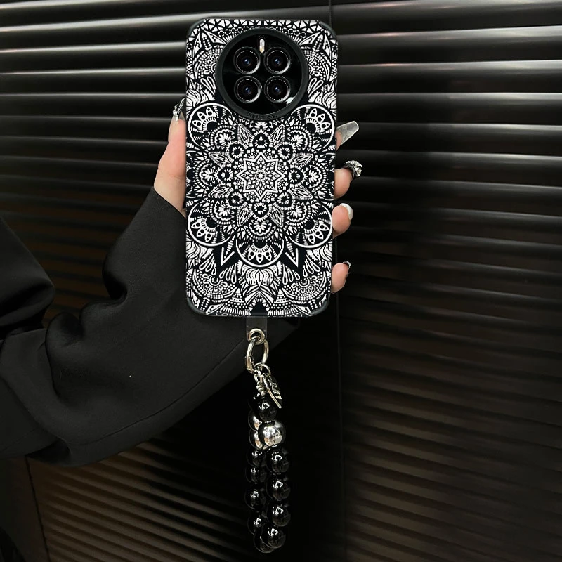 适用【华为mate50e】复古图腾ins风秋冬皮质创意全包网红手机壳女款