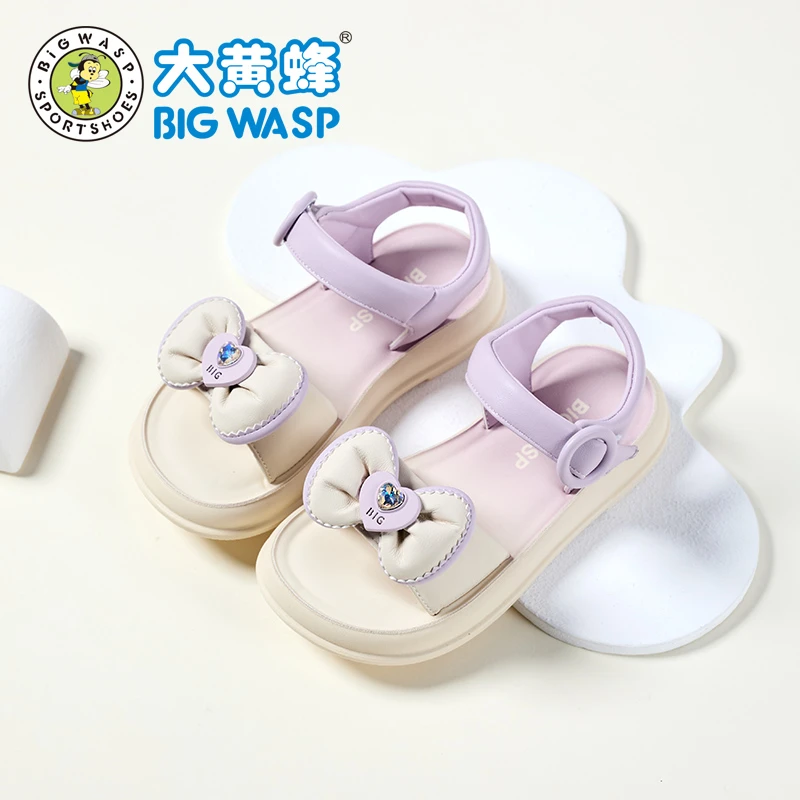 大黄蜂童鞋儿童凉鞋女童夏季新款魔术贴软底防滑中大童涉水沙滩鞋