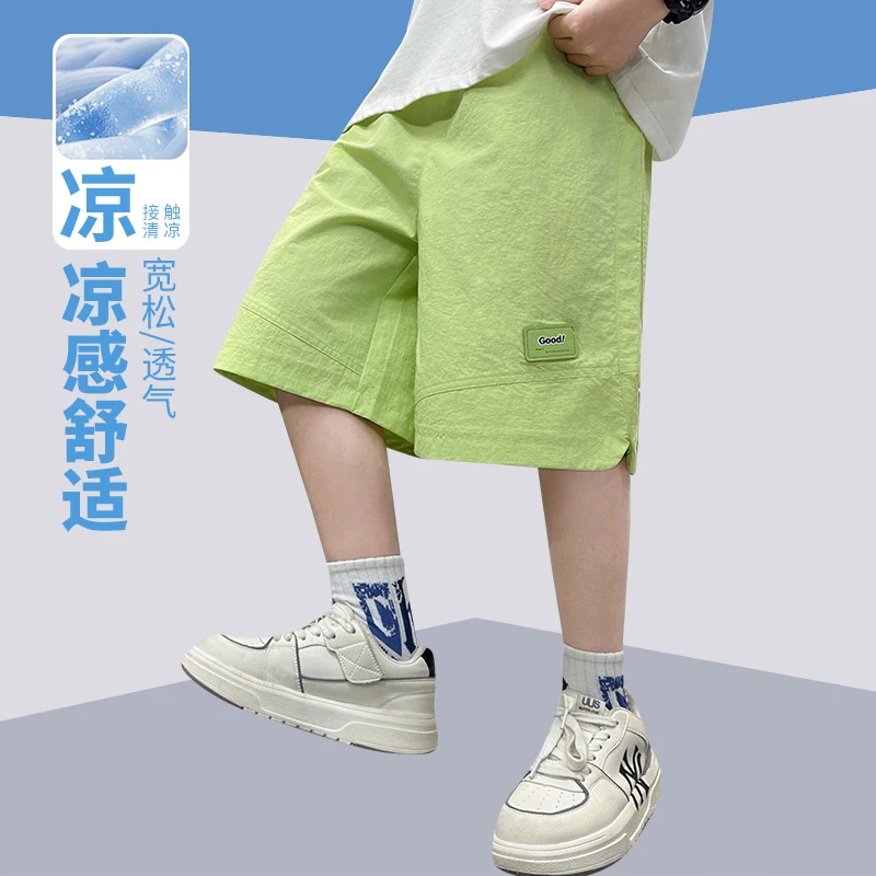夏天儿童短裤新款中大童童装夏季舒适速干裤洋气时髦男孩五分裤潮
