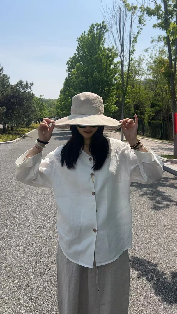 037款（优雅）休闲夏季宽松纯色V领通勤时尚