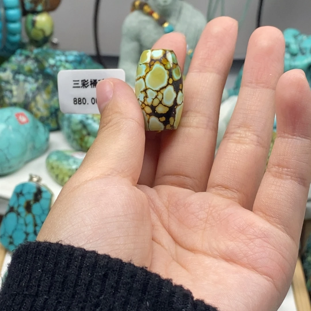 年***律高瓷精品三彩桶珠y333