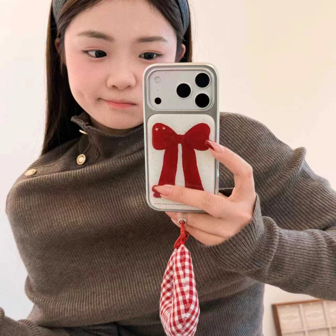向日壳蝴蝶结适用苹果15Pro手机壳13/XSMax/xr/12女16/14p