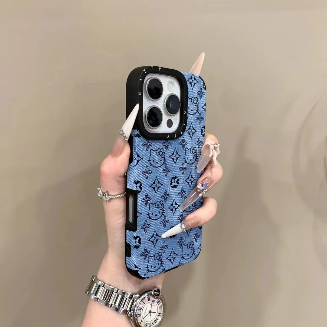 创意牛仔纹彩绘适用苹果16ProMax手机壳iPhone17磁吸个性15防摔14