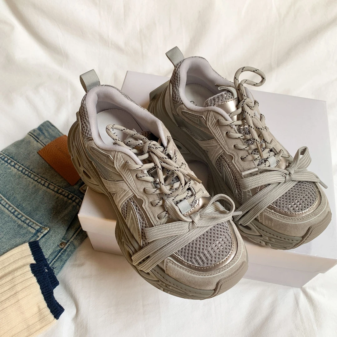 南风×Chio2nd休闲老爹鞋女款2025新款百搭厚底增高运动鞋