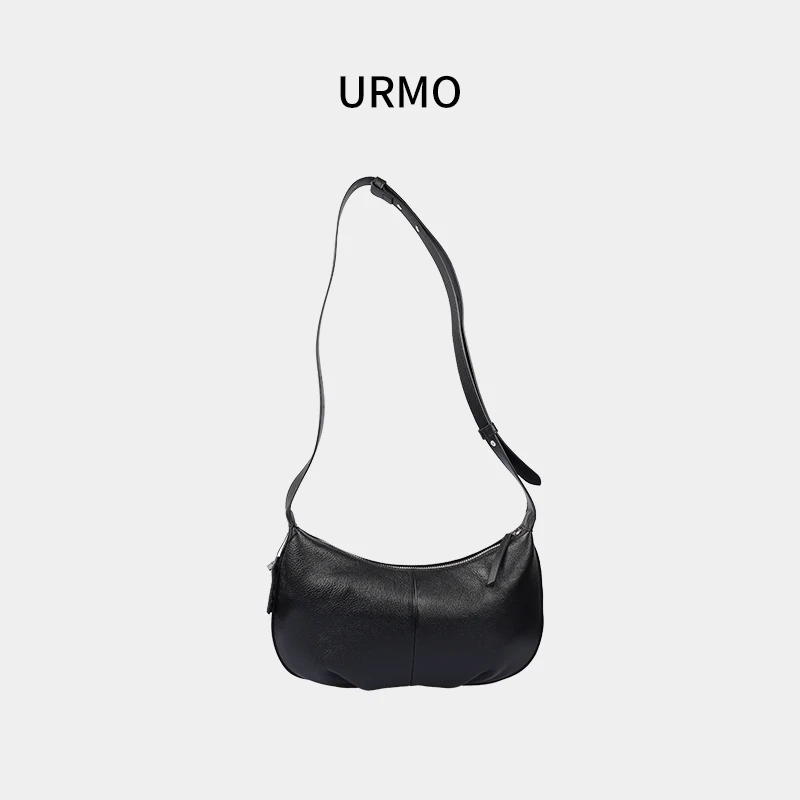 URMO2025女包新款夏季复古时尚单肩斜跨月牙包法式小众休闲百搭款