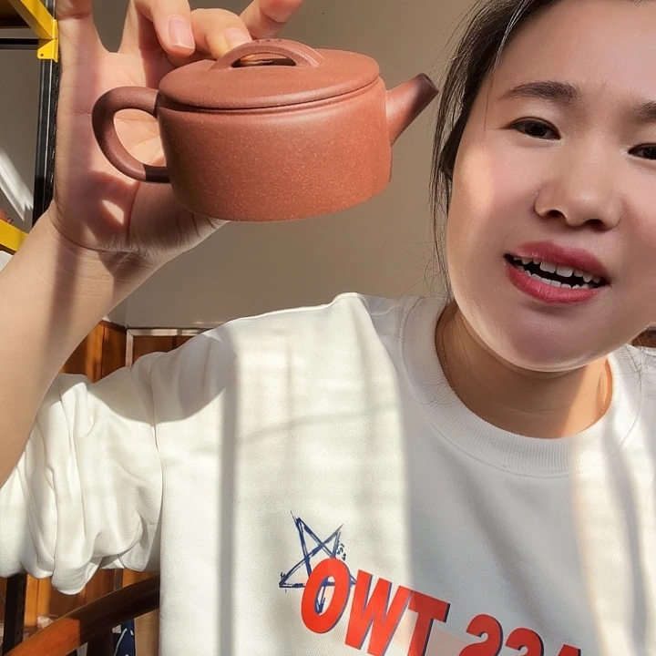 紫砂茶壶紫泥汉瓦150cc