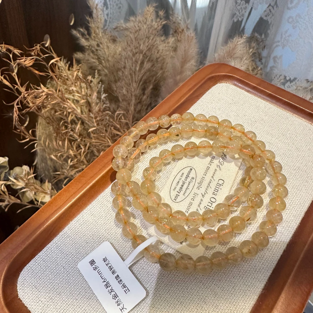 【喜饰原创 万物有时】6mm金发晶三圈手链/项链 390 多样性发一