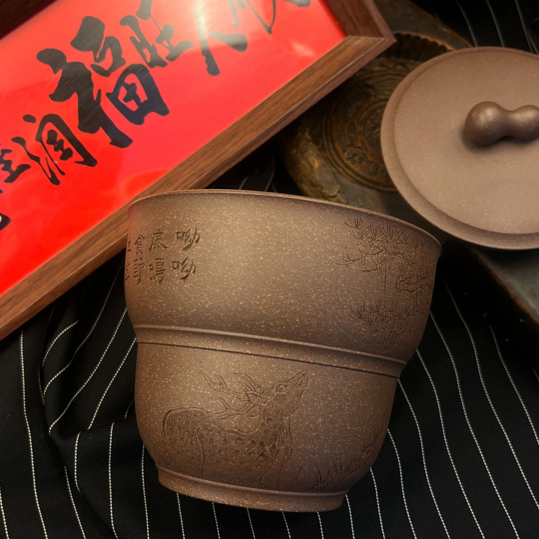 诗经鹿鸣茶海 雅器福禄两用茶罐. 鹿鸣 ：宴请嘉宾欢愉之意 送礼佳