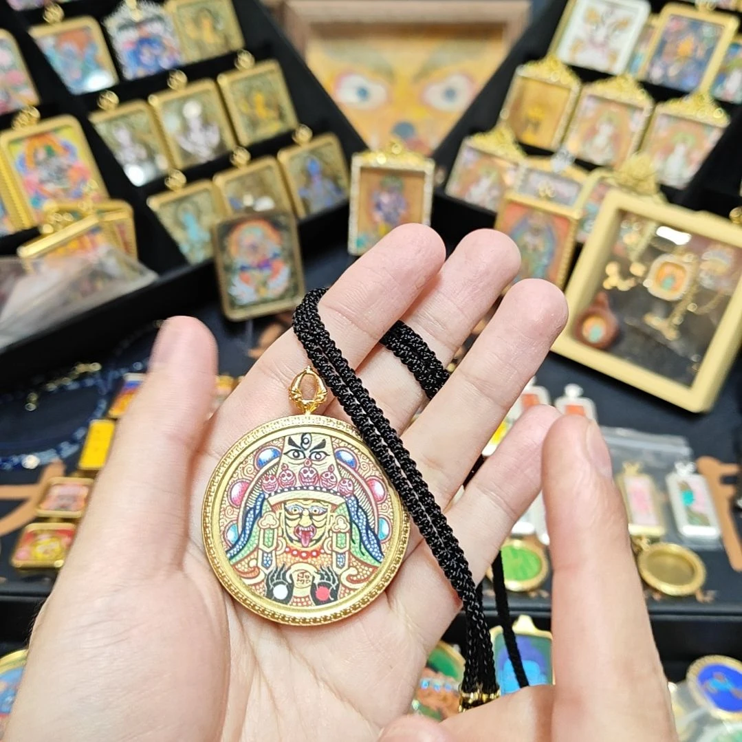 吊坠源*源纯手绘扎基拉姆唐卡